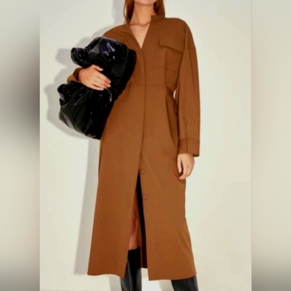 Zara button down coat dress